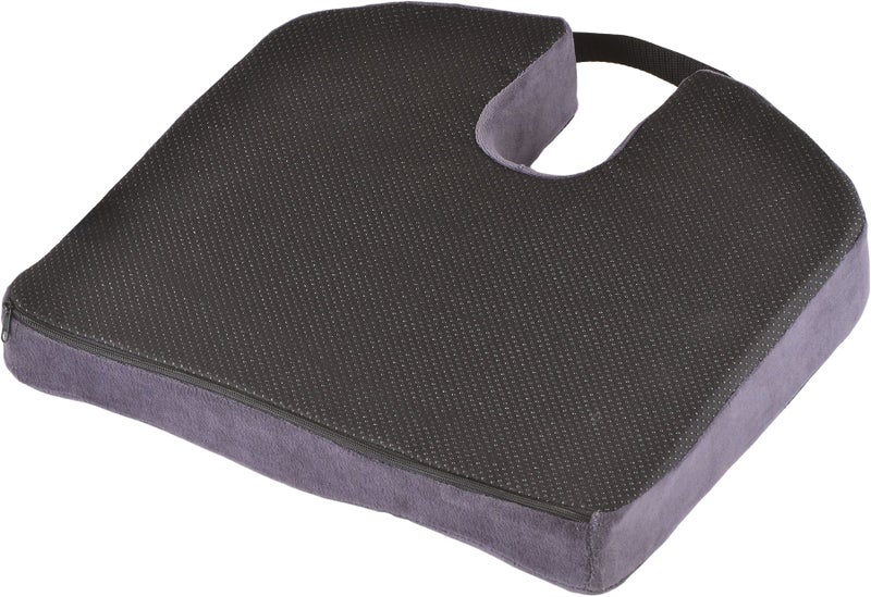 NOVA Medical Products Comfort Seat Cushion, Memory Foam Coccyx Cushion for Office Chair, Car, Wheelchairs & Benches, Waterproof Non-Slip Bottom, Super Soft Velour Removable & Washable Cover, Color: Charcoal Blue (2655C) - Image 4